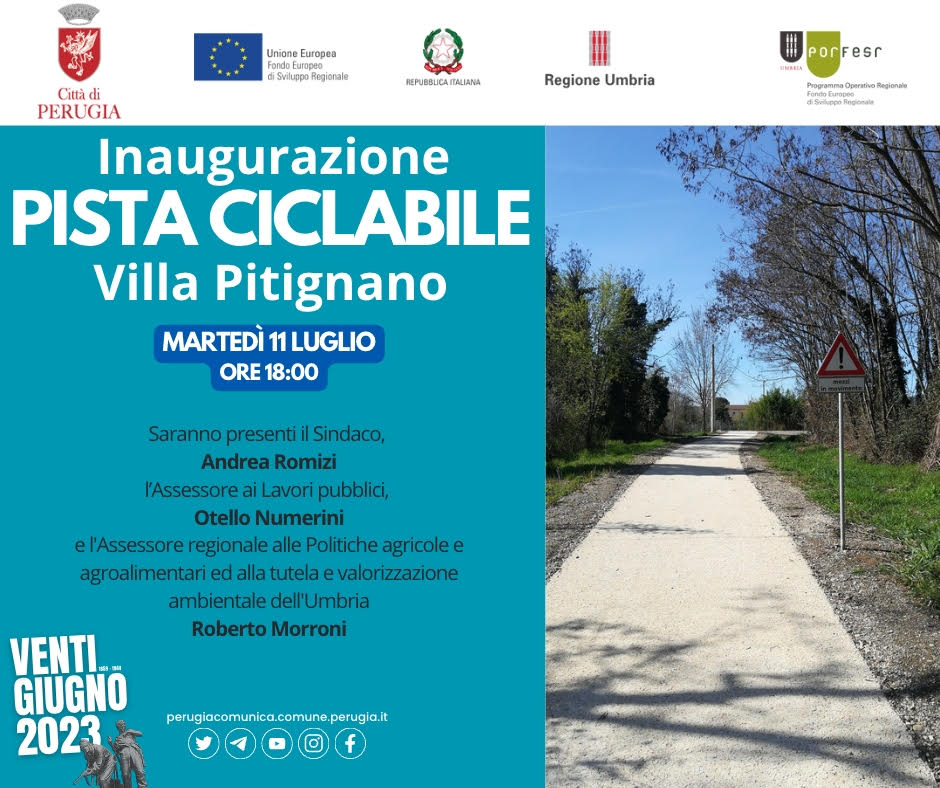 Villa Pitignano, inaugurazione pista ciclabile