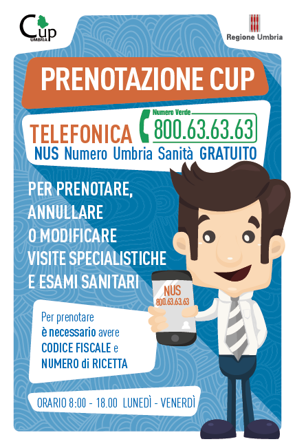 NUS Numero Umbria Sanità e CUP WEB prenotazione e pagamento on line di visite ed esami specialistici