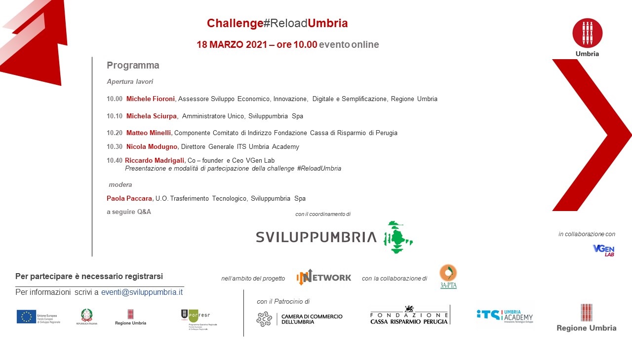 Evento online: Challenge#ReloadUmbria