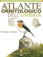 Copertina dell'Atlante ornitologico dell'Umbria del 1997 con disegno di Lorenzo Starnini di Culbianco sopra ad una roccia nel prato