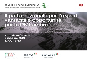 patto per export Regione Umbria Sviluppumbria Sace Simest Ice