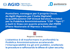PuntoZero consegue la qualificazione cloud Service Provider (CSP) per la pubblica amministrazione