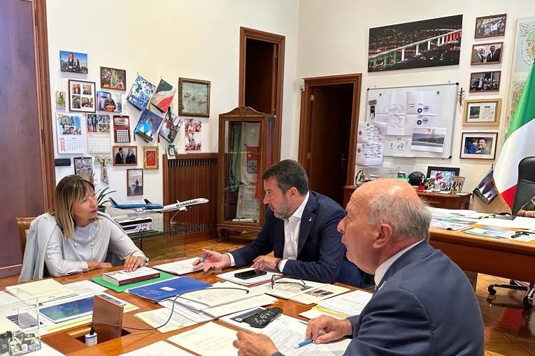 Presidente Tesei e assessore Melasecche con il vicepremier Salvini