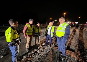 sopralluogo assessore Melasecche cantiere Anas tratto E45 Ponte San Giovanni