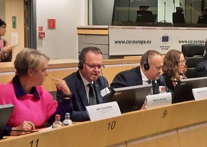 assessore Morroni a Bruxelles evento Fao fascia olivata Assisi Spoleto siti GIAHS