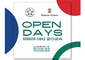 dal 5 al 10 febbraio Open Days promozione servizio civile universale e bando selezione volontari Umbria