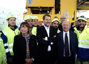avvio lavori cantiere FCU Perugia Ponte San Giovanni Terni ministro Salvini presidente Tesei assessore Melasecche ad RFI Strisciuglio
